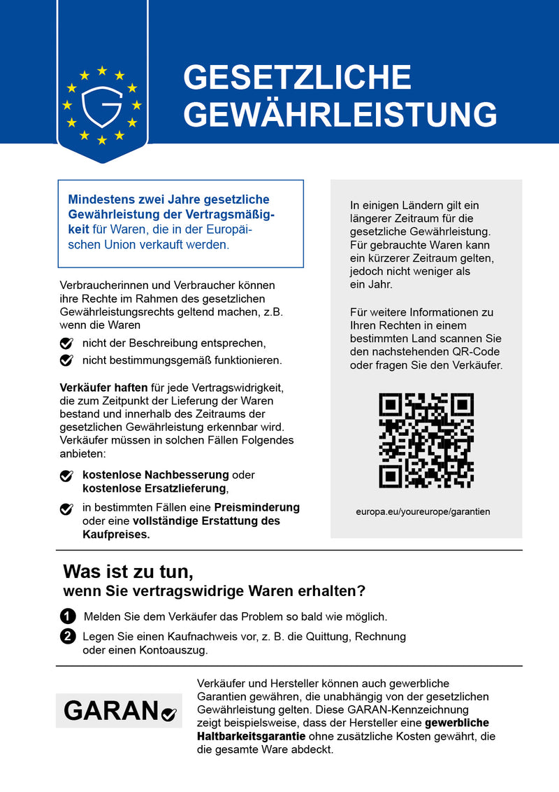 EU Gewährleistungslabel