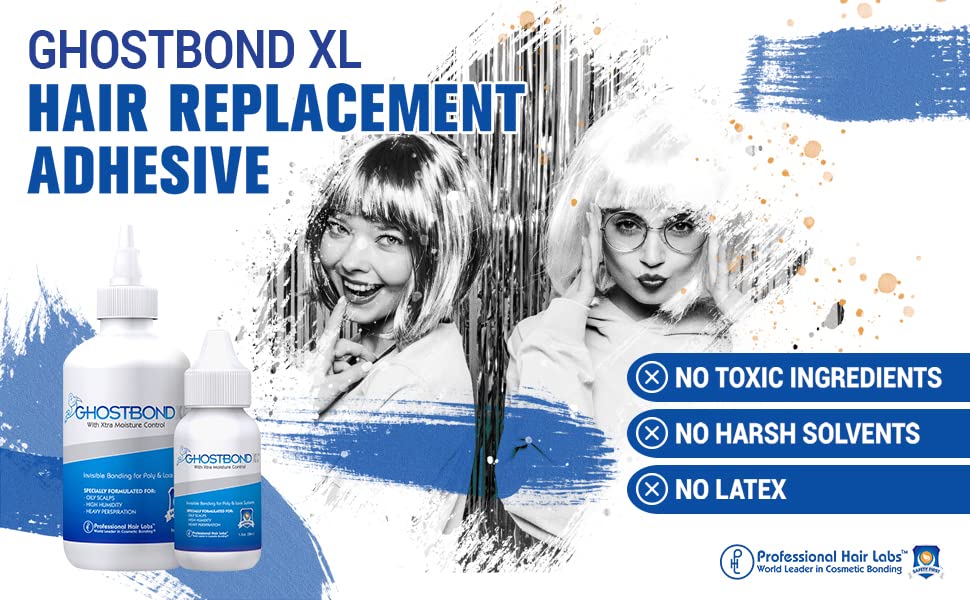 GhostBond XL - glue for wigs, toupees, hair replacements, hairpieces - new formula